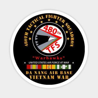 USAF - 480th Tactical Fighter Squadron - Warhawks - Da Nang w VN SVC X 300 Magnet